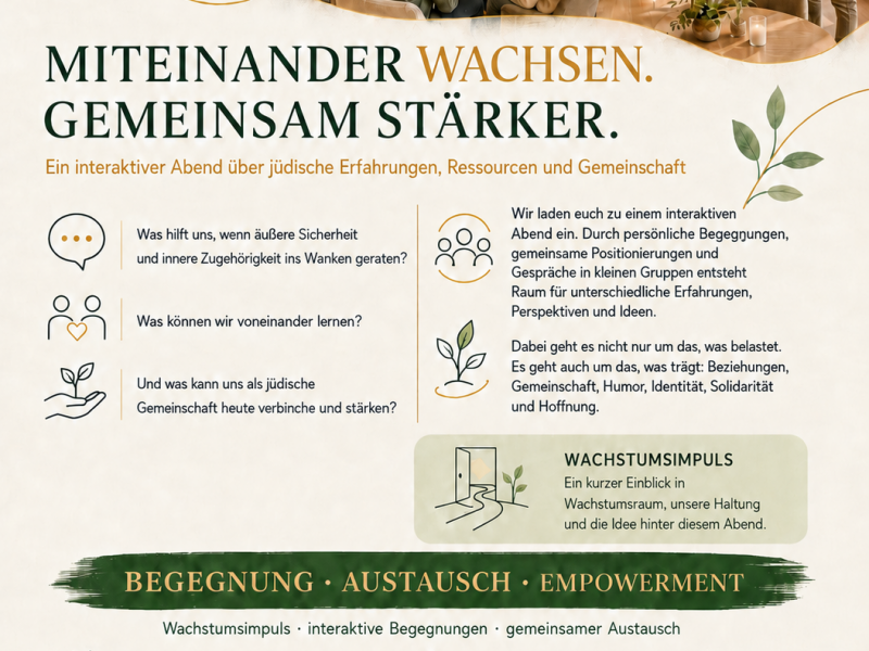 Wachstumsraum: Jüdische Zugehörigkeit stärken – Begegnung, Austausch und Empowerment